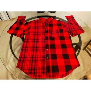 Old Navy Plaid Flannel Built-In Flex Regular Fit Long Sleeve Shirt Size Medium